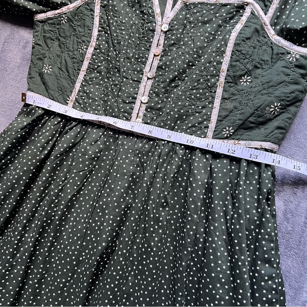 NEW Madewell Simi Patchwork Mini Dress Sz 2 Green White Boho Garden Puff Sleeve - Picture 7 of 16